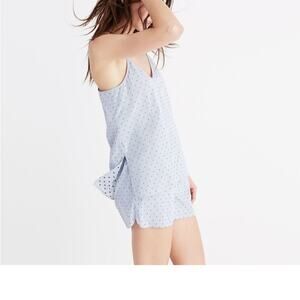 Madewell Lullaby Pajama Striped Cami Blue/WhiteTop in Swiss-Dot